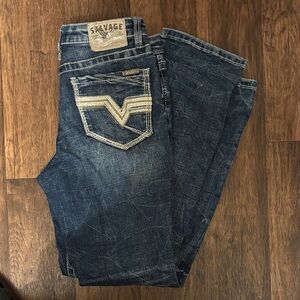 Salvage Men's Dark Blue Relaxed Jeans